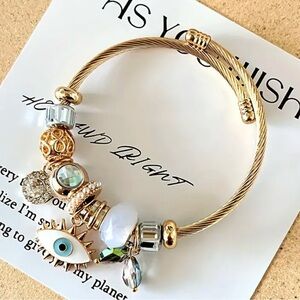 Vintage Charm evil eye charm bracelet